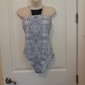 NWT - ATHENA blue & white swimsuit - sz 16 - $79.